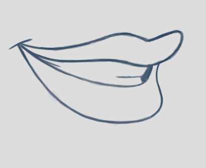 Rhubarb mouth shape B, with clenched teeth
