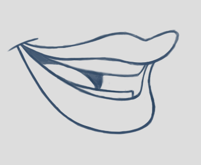 Rhubarb mouth shape C, moderately open